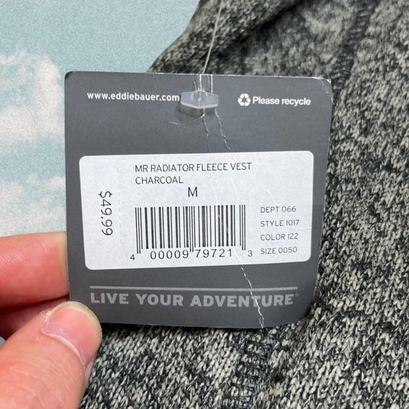 Dark gray EDDIE BAUER heather fleece zipper vest - Picture 4 of 4